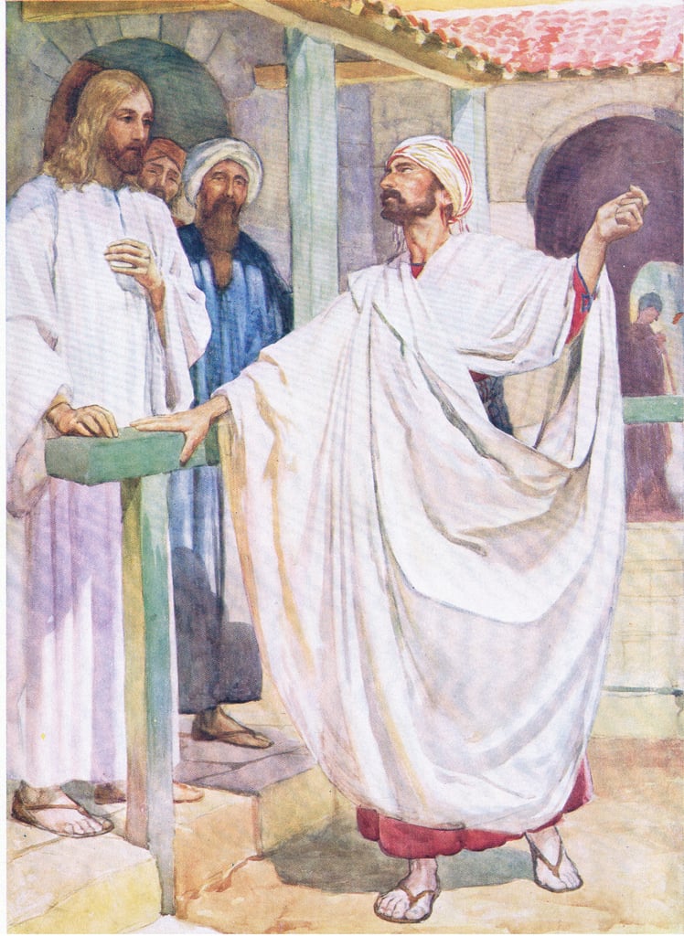 A nobleman seeks Jesus, from The Bible Picture Book published by Thomas